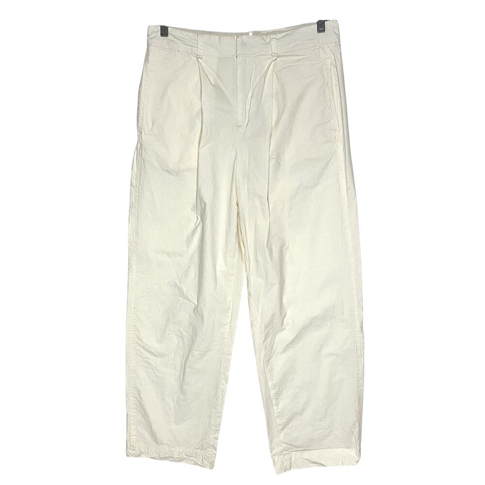 Free People Lightweight Cream Pants Pleated Womens 8 Preppy Dressy Boho Chic